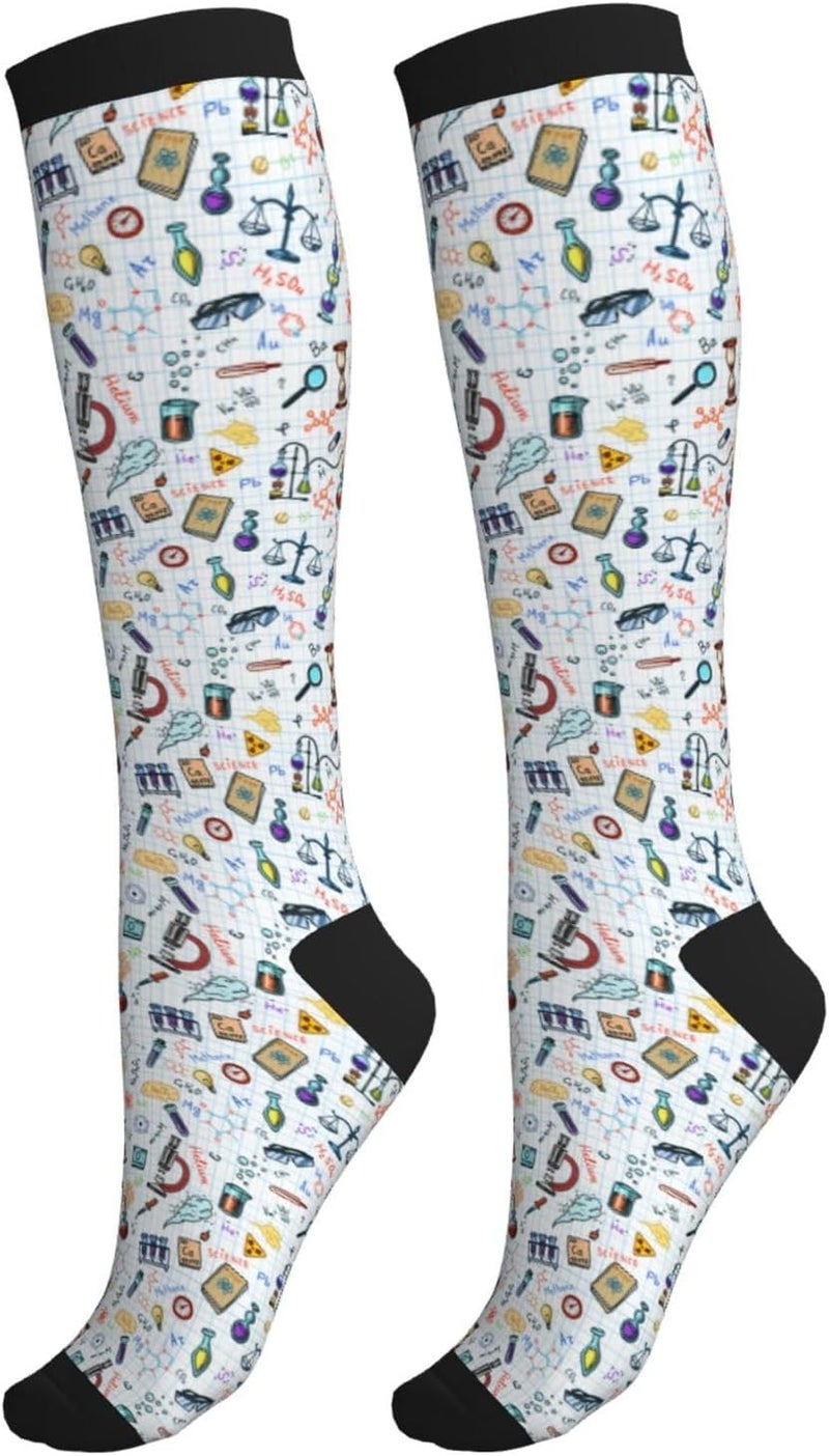 thmnj Compression Socks Knee High Support Socks for Women Men Circulation Stockings for Athletic Running Cycling Flying - Image 1